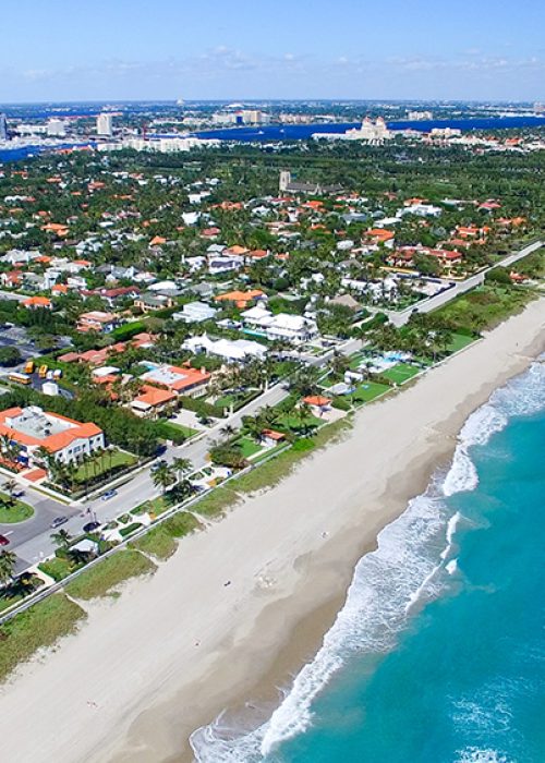 Palm Beach, Florida. Amazing aerial view of coastline.